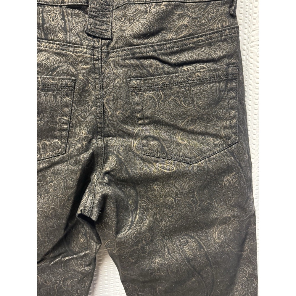 Monroe & Main Black‎ and Gold Paisley Print Women's Pants Size 6 NWOT Gothcore - Picture 12 of 12
